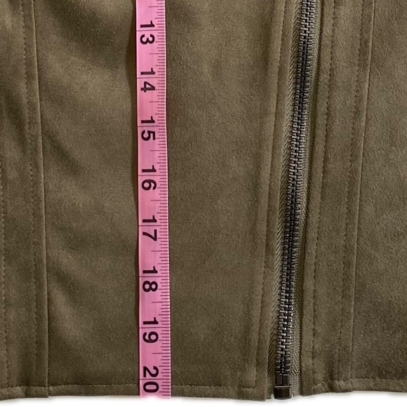 KUT from the Kloth, Edith Faux Suede Moto Jacket, Canyon (Brown/Tan) Size XS NWT - Picture 10 of 14